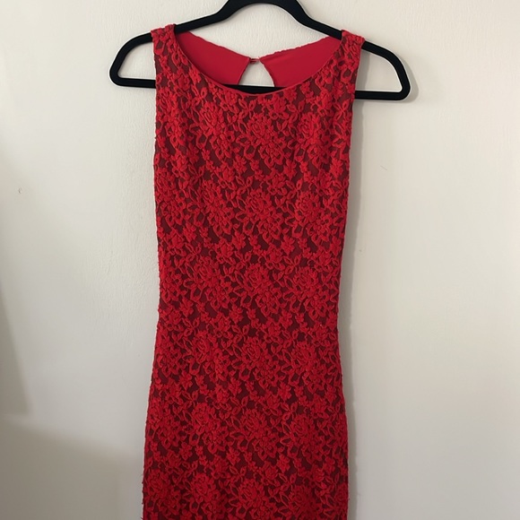 Alice + Olivia Crimson Lace Maxi Dress - Picture 7 of 11